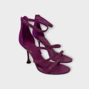 Marc Fisher Carita Purple Strappy Crystal Heels Size 7.5